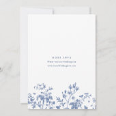 バロエレガントークブルーフランスのガーデン結婚フローラ 招待状 (裏面)