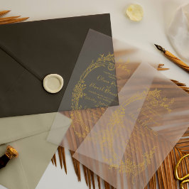 バロエレガントークヴィンテージ金ゴールド結婚ズ アクリル招待状