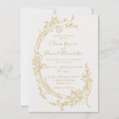 バロエレガントークヴィンテージ金ゴールド結婚ズ 招待状 (正面)