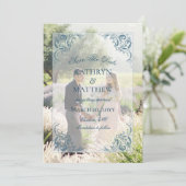 バロエレガントーク柄の写真デートのカードを保存 招待状 (スタンド正面)