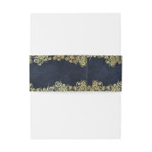 バロエレガントーク海軍と金ゴールドクラスシック結婚ズ 招待状ベリーバンド (裏面例)