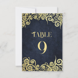 バロエレガントーク海軍と金ゴールドクラスシック結婚ズ 招待状