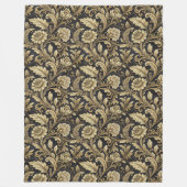 バロエレガントーク金ゴールドと黒の色合いの毛布 フリースブランケット (正面)