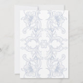 バロエレガントーク青フランスのフローラ結婚ズ 招待状 (裏面)