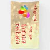バロカラフルンデザインハッピー53誕生日 横断幕 (縦)