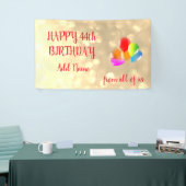 バロカラフルーンデザインハッピー44誕生日 横断幕 (トレードショー)