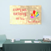 バロカラフルーンデザインハッピー84誕生日 横断幕 (トレードショー)