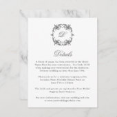 バロシンプルクエレガントフレーム詳細のモノグラム エンクロージャーカード (正面/裏面)