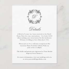 バロシンプルクエレガントフレーム詳細のモノグラム エンクロージャーカード