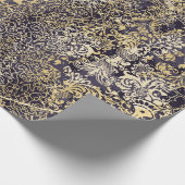 バロックとダマスクのアラベスクのモティフがアブストラクを裂いた ラッピングペーパー (角)