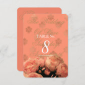 バロックと牡丹 – テーブル番号カード 招待状 (正面/裏面)
