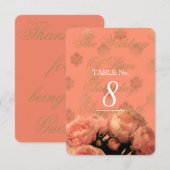 バロックと芍薬 - テーブルナンバーカード 招待状 (正面/裏面)