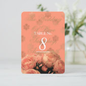 バロックと芍薬 - テーブルナンバーカード 招待状 (スタンド正面)
