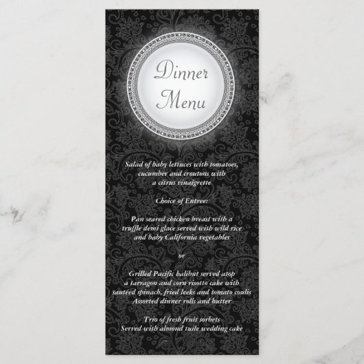 バロックのエボニーのプラークのメニューラックカード メニュー (正面)