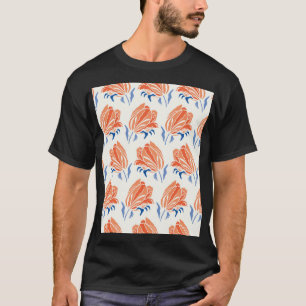 バロックのチューリップ:植物性ヴィンテージリノカット Tシャツ