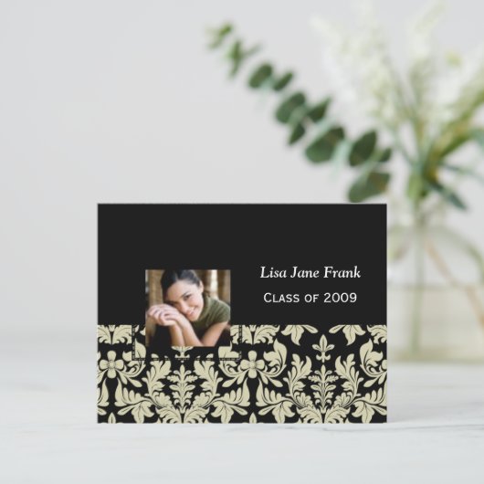 バロックの卒業式パーティ招待状はがき インビテーションポストカード (スタンド正面)