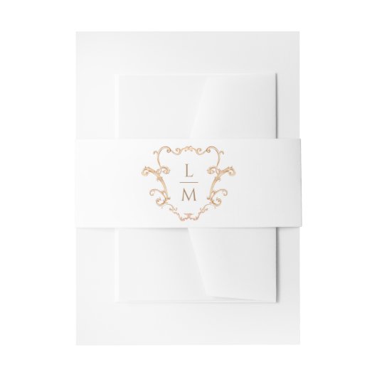 バロックの紋章 |モノグラム結婚ズ 招待状ベリーバンド (正面例)