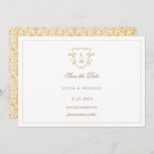 バロックの紋章 | モノグラム ウェディング セーブザデート (正面/裏面)