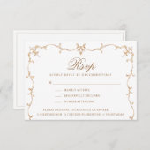 バロックの紋章 |モノグラムRSVP |食事のオプション 出欠カード (正面/裏面)