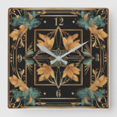 バロックの花 スクエア壁時計 (正面)