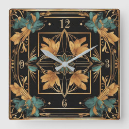 バロックの花 スクエア壁時計