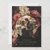 バロックの華麗な花の写真 セーブザデート (正面)