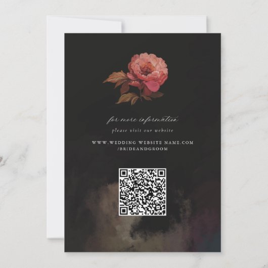 バロックの華麗な花の写真 セーブザデート (裏面)