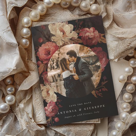 バロックの華麗な花の写真 セーブザデート