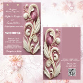 バロックの豪華さ パステル チューリップ アイボリー スワール マルベリー 招待状