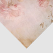 バロックの金ゴールドオーナメント緑豊かなピンクのバラのデコページ 薄葉紙 (詳細)