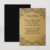 バロックアンティークゴールドの結婚式の受付カード エンクロージャーカード (正面/裏面)