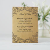 バロックアンティークゴールドの結婚式の受付カード エンクロージャーカード (スタンド正面)