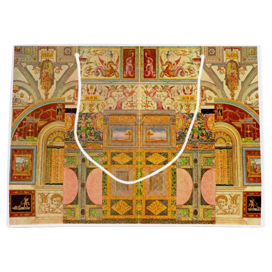 バロックイタリアンモティフコラージュプリント ラージペーパーバッグ (正面)