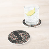 バロックインスパイアボタニカルソフトピンクスとグリーン コースター (側面)