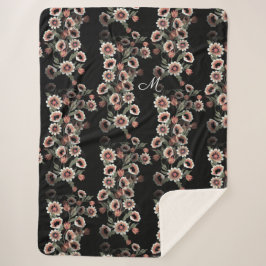 バロックインスパイアボタニカルソフトピンクスとグリーン シェルパブランケット