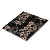 バロックインスパイアボタニカルソフトピンクスとグリーン タイル (側面)