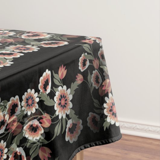 バロックインスパイアボタニカルソフトピンクスとグリーン テーブルクロス (インサイチュ)