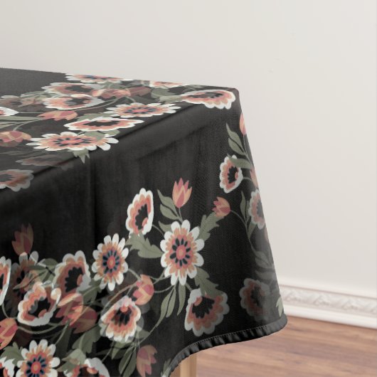 バロックインスパイアボタニカルソフトピンクスとグリーン テーブルクロス (インサイチュ)
