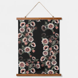 バロックインスパイアボタニカルソフトピンクスとグリーン 吊り下げ型タペストリー