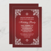 バロックエレガンスガーネ企業のホリデーパーティー 招待状 (正面/裏面)