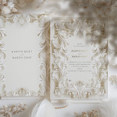 バロックエレガンス結婚ズフレーム招待状 箔招待状