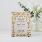バロックエレガンス結婚式招待状はがき ポストカード (スタンド正面)