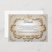 バロックエレガントなカリグラフィー スクリプト ウェディング ディテール 出欠カード (正面/裏面)