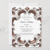 バロックエレガントカップルのシャワー 招待状 (正面)