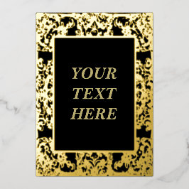 バロックエレガントフレーム付き金空白の箔カード 箔招待状