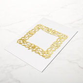 バロックエレガントフレーム金ゴールド空白の 箔招待状 (回転した状態)