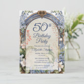 バロックエレガントフローラアルチ50th誕生日パーティー 招待状 (スタンド正面)