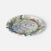 バロックエレガントフローラフレーム50th誕生日パーティー ペーパープレート (アングル)