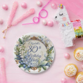 バロックエレガントフローラフレーム80th誕生日パーティー ペーパープレート (パーティー)