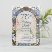 バロックエレガントフローラ3月70日バースデーパーティー 招待状 (スタンド正面)
